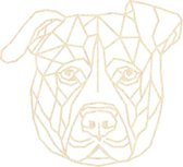 Staffordshire Bull Terrier Geometrisch Hout 90 x 99 cm Light Wood - Honden - Wanddecoratie