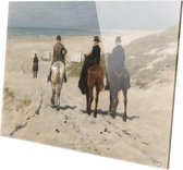 Morgenrit langs het strand | Anton Mauve | 1876 | Plexiglas | Wanddecoratie | 120CM x 80CM | Schilderij | Oude meesters | Foto op plexiglas