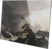 Oorlogsschepen tijdens een storm | Ludolf Bakhuysen | 1876 | Plexiglas | Wanddecoratie | 90CM x 60CM | Schilderij | Oude meesters | Foto op plexiglas