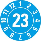 Keuringssticker met jaartal 23 per boekje, blauw 10 mm - 384 per boekje