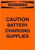 Sticker 'Warning: Caution, battery charging supplies' 297 x 210 mm (A4)