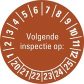 Volgende inspectie op sticker 21-26, PVC 30 mm - 18 per kaart