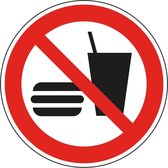 Verboden eten en drinken sticker - ISO 7010 - P022 100 mm