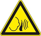 Waarschuwingssticker hard geluid - ISO 7010 - W038 100 mm