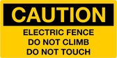 Sticker 'Caution: Electric fence', 210 x 148 mm (A5)