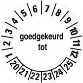 Goedgekeurd tot 21-26 sticker, op vel Ø 20 mm Wit