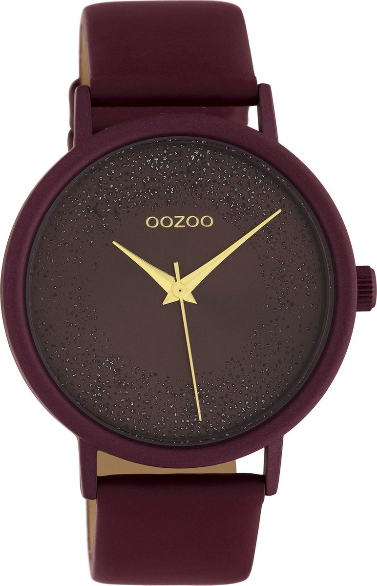 OOZOO Timepieces - Biking rode horloge met biking rode leren band - C10584 - Ø42