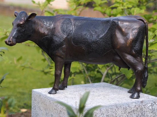 Tuinbeeld - bronzen beeld - Koe - 35 cm hoog | bol.com