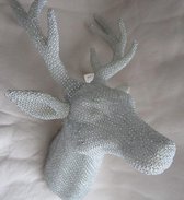 lichtgewicht glitter rendier/ wanddecoratie, dierenhoofd/kop, 45 x 30 x 30 cm