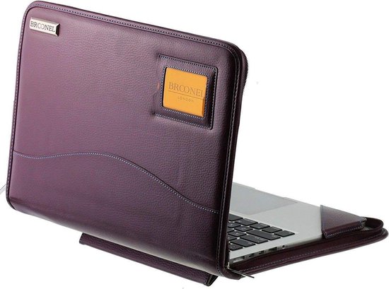 Broonel - Serie Contour - Custodia protettiva in pelle nera - Compatibile con laptop Bvate 16
