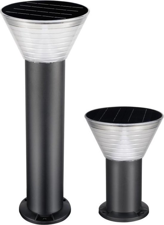 Iplux® - Rome - Solar Tuinverlichting - Warm wit - Staande lamp 30cm - iplux