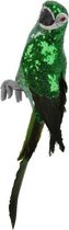 Dierenbeeld groene ara papegaai vogel 34 cm decoratie - Woondecoratie - Dierenbeelden