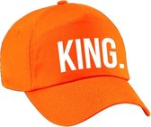 Casquette King / casquette de baseball orange avec impression blanche pour homme - Holland / King's Day - casquette de fête / casquette habillée