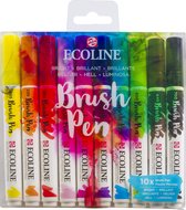 Talens Ecoline Brush Pen - 10 stuks - Helder