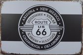 Wandbord, Route 66, Mancave, Wand Decoratie, Emaille, Reclame Bord, Tekst, Metalen bord, Grappig, 20 x 30 cm, Mannen Cadeau, Bar, Cafe, Cave & Garden