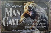 Wandbord, The Original, Mancave, Wand Decoratie, Emaille, Reclame Bord, Tekst, Metalen bord, Grappig, 20 x 30 cm, Mannen Cadeau, Bar, Cafe, Cave & Garden