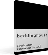 Beddinghouse perkal kussensloop - Zwart - 60 x 70 cm (set van 2)