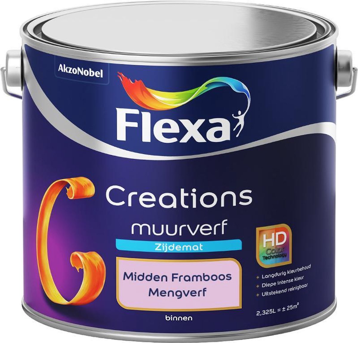 Flexa Creations - Muurverf Zijde Mat - Mengkleuren Collectie - Midden Framboos - 2,5 liter