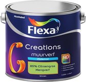 Flexa Creations - Muurverf Zijde Mat - Mengkleuren Collectie - 85% Citroengras  - 2,5 liter
