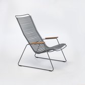 Click Loungestoel Houe - Zwart - bamboo armleuning- stoel -Lounge