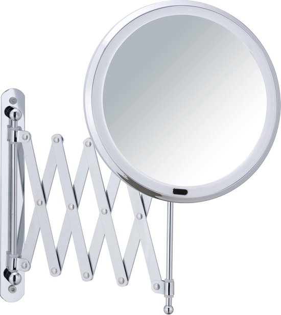 Miroir mural avec éclairage LED sur piles grossissement 5x / miroir ciseaux  / miroir... | bol
