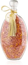 Verjaardag cadeau vrouw - 600 gram Badzout - Glas - Nectarine Sun Tea - Aromatherapie - met gouden lint - Kado vrouwen, moeder, vriendin, zus, oma, mama