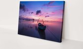 Meer met paarse lucht | 150 x 100 CM | Canvasdoek voor buiten | Schilderij | Outdoor | Tuindoek