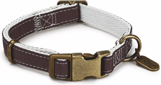 DBL - Nylon halsband Virante, bruin 20-30 x 10 cm
