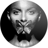 Butterfly Lips | Eric Kuster Style | 70 x 70 CM | Wanddecoratie | Schilderij | 5 mm dik acrylglas muurcirckel