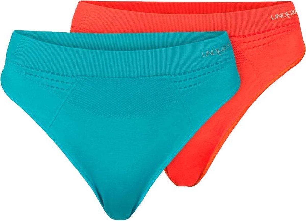 Underun Vrouwen String Duo Pack Turquoise/Oranje - Hardloopondergoed - Sportondergoed - S