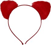 Jessidress Haarband Haar diadeem met katten oren - Rood
