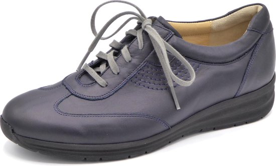 Durea Dames Veterschoen 6127-4008 Donkerblauw - Wijdte G - Maat 4 | bol.com