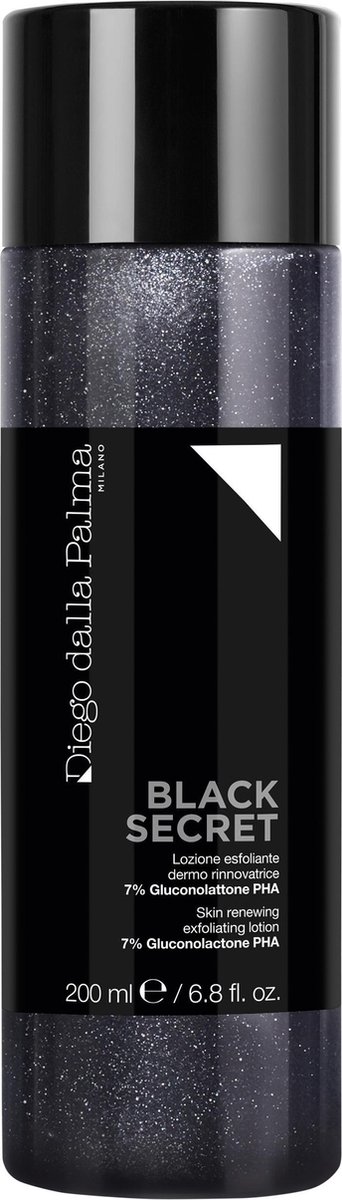 Diego dalla Palma Black Secret - Skin Renewing Exfoliation Lotion - Exfolierende Lotion met Actieve Charcoal - 7% Gluconolactone PHA - Fles 200 ml