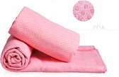 Discountershop - Yoga handdoek Roze 183 x 61 cm met Antislip