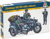 Italeri ZUNDAPP KS750 WITH SIDECAR 1:35 Montagekit Motorfiets