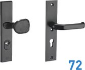 M&C zwart voordeurbeslag knop/kruk PC72 SKG3 kerntrekbeveiliging