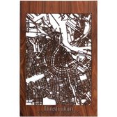 Citymap Amsterdam Zwart hout - 40x60 cm - Stadskaart woondecoratie - Wanddecoratie - WoodWideCities