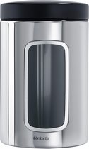 Brabantia Vensterbus - 1,4 l - Brilliant Steel met Matt Black deksel