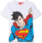 DC Superman - T-shirt - Model "Man of Steel" - Wit - 128 cm - 8 jaar - 100% Katoen