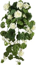 Viv! Home Luxuries Geranium hangend - zijden bloem - wit - 80cm