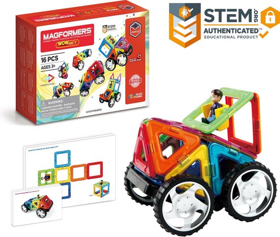 Magformers Wow Set - bouwset 16 stuks- magnetisch speelgoed- speelgoed 3,4,5,6,7  jaar... | bol.com