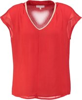 Signe nature 2 laags polyester blouse shirt top - rood - Maat 38