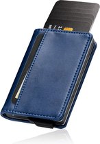 Saetti Portefeuille Luxe Portemonnee - Blauw - 12 pasjes - Creditcardhouder - RFID & NFC Kaarthouder - Echt Leer