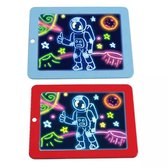 3D Magic Pad - magisch tekenbord - VERNIEUWD - schetsbord - Kleuren met magie! - met LED-licht - BLAUW - Edge A Sketch - pad - tekenpad - creatief - kleuren - vakantie - tekenen
