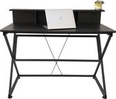 Bol.com Bureau tafel computer laptop Stoer - industrieel moderne stijl - 110 cm breed - zwart aanbieding