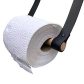 Leren Toiletrolhouder - Zwart - 100% Volnerfleer Toiletrolhouders - WC rolhouder hangend