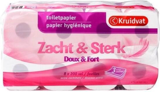Voorganger Kind wijs Zacht & Sterk Toiletpapier - 3 laags WC papier - 8 rollen | bol.com