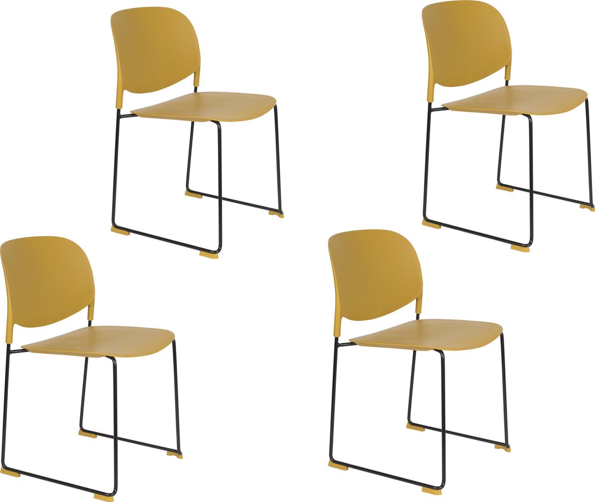 Housecraft Living Stacks Stapelbare Eetkamerstoelen Okergeel - Set van 4