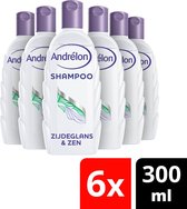 Andrélon Natuurlijk Puur Zijdeglans & Zen Shampoo 6 x 300 ml - Voordeelverpakking