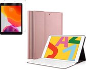 iPad 2020 / 2019 Hoes met Toetsenbord - 10.2 inch - iPad 2020 / 2019 Hoes Book Case Cover Hoesje met Toetsenbord en Screenprotector Roségoud